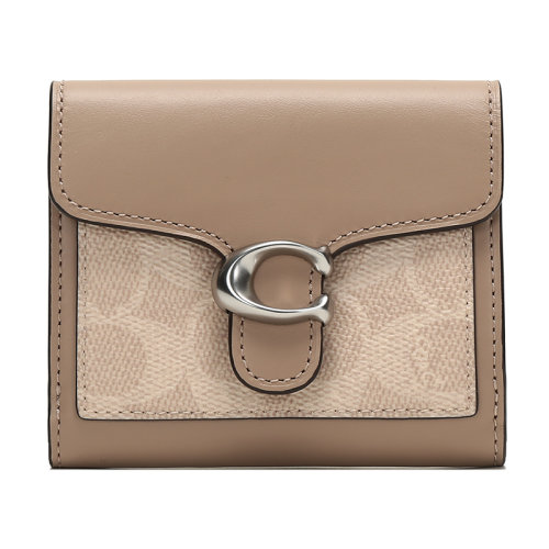 COACH/蔻馳 款 女士專(zhuān)柜款TABBY系列涂層帆布/配皮短款錢(qián)包錢(qián)夾 85994