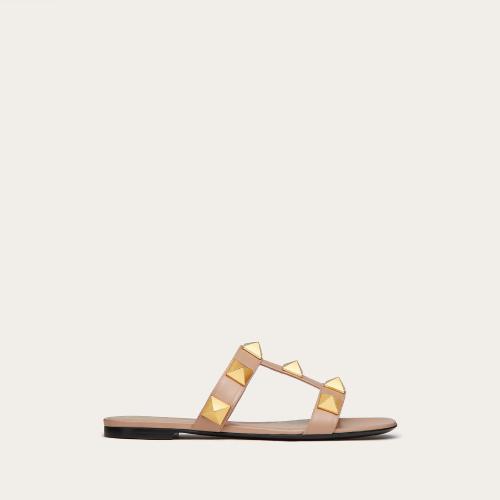  VALENTINO華倫天奴 22年秋冬 女士 平底涼鞋 CLAQUETTES ROMAN STUD EN VEAU 2W2S0BU9ZWMGF9