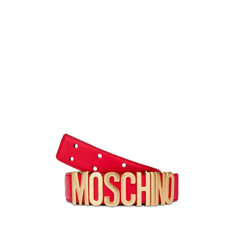 MOSCHINO/莫斯奇諾  女士皮革時(shí)尚百搭金屬標(biāo)志皮帶腰帶  A800980030112