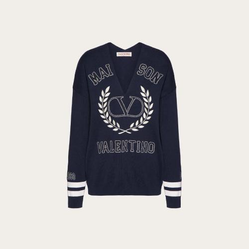  VALENTINO華倫天奴 22年秋冬 女士 長袖襯衫 PULL EN COTON BRODé 1B3KC37L7EP671