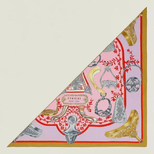  HERMES愛馬仕 22年秋冬 女士 披肩 Triangle geant Etriers Remix H363502S 23