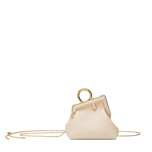 FENDI/芬迪 20  FENDI FIRST系列 女士NANO粉色小羊皮斜向FF搭扣單肩珠寶包7AS051ABVEF1BA9