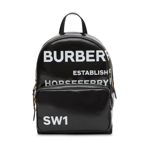 BURBERRY/博柏利 20年春夏 百搭 女性 羊皮 Horseferry 印花涂層帆布 黑色 雙肩包 80230381