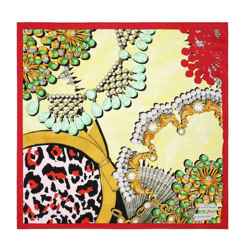 DIOR 迪奧 女士 多色印花時尚正方形絲質(zhì)絲巾 女士絲巾 43PAD090-INST-325