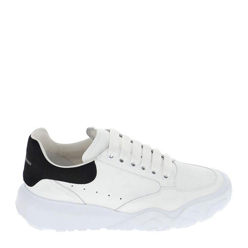 ALEXANDER MCQUEEN 亞歷山大·麥昆 女士 鞋靴  白色黑尾系帶小白鞋運(yùn)動(dòng)鞋 女士休閑運(yùn)動(dòng)鞋