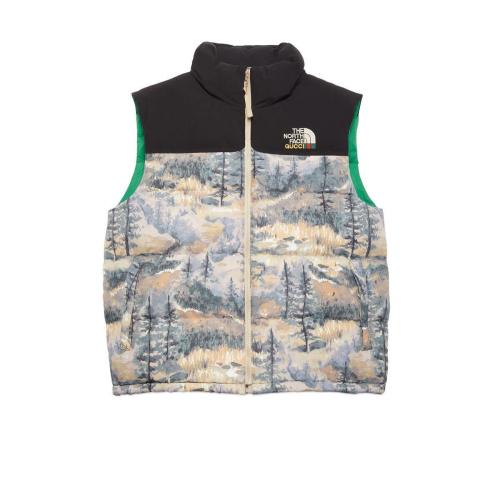  GUCCI古馳 22年秋冬 男士 The North Face x Gucci聯(lián)名系列羽絨馬甲 663762 XAADS 3471