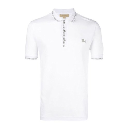 BURBERRY/博柏利男裝 服飾 時尚百搭 白色 棉質(zhì)經(jīng)典圖案刺繡半袖 男士短POLOT恤 4061792戰(zhàn)馬刺繡小標(biāo)