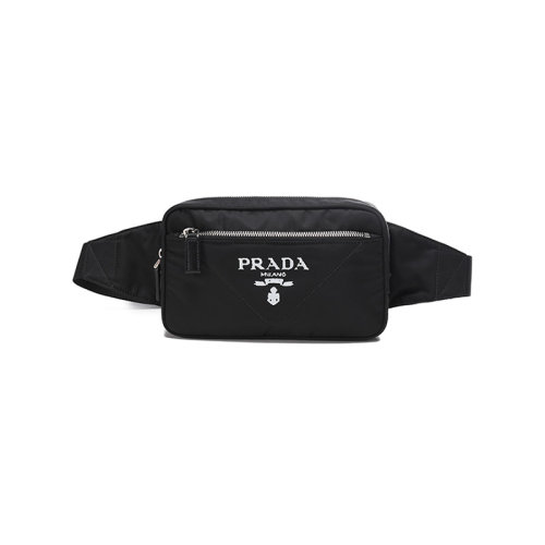 PRADA/普拉達 【22年新款】 男女中性Re-Nylon再生尼龍胸包斜挎包腰包黑色 2VL977 2D0P V WTO