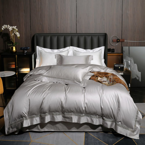 Fantti/芬緹 床上用品100S新疆長(zhǎng)絨棉貢緞純色四件套全棉被套床罩床單枕套-鏤空