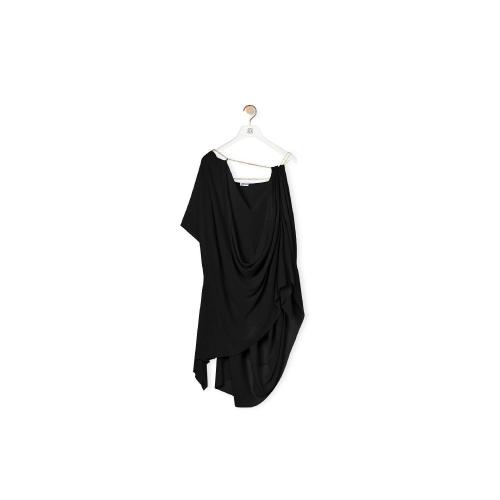  LOEWE羅意威 22年秋冬 女士 短袖襯衫 Chain draped top in viscose S540Y07XA3-1100