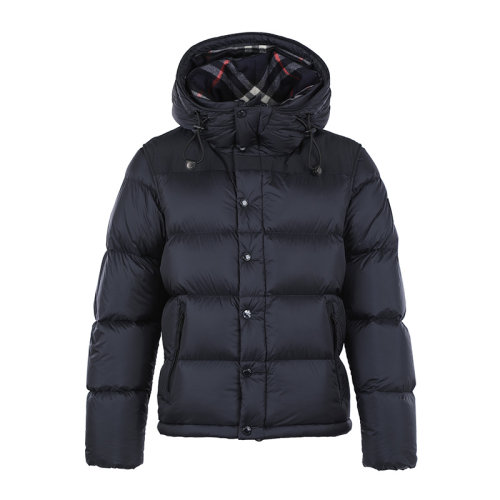 BURBERRY/博柏利Logo徽標(biāo)可拆卸袖連帽男士羽絨服外套8018731