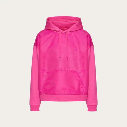  VALENTINO華倫天奴 22年秋冬 男士 衛(wèi)衣 SWEAT-SHIRT EN COTON A_VEC EMPIECEMENT EN NYLON ET