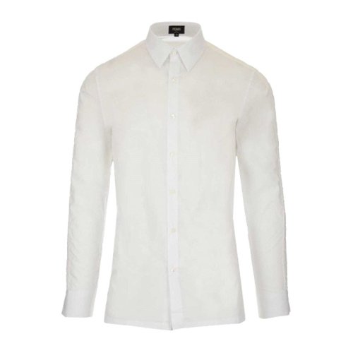  FENDI/芬迪 男士白色棉質(zhì)長(zhǎng)袖襯衫 FS0751 AC2G F0QA0 PLFSX