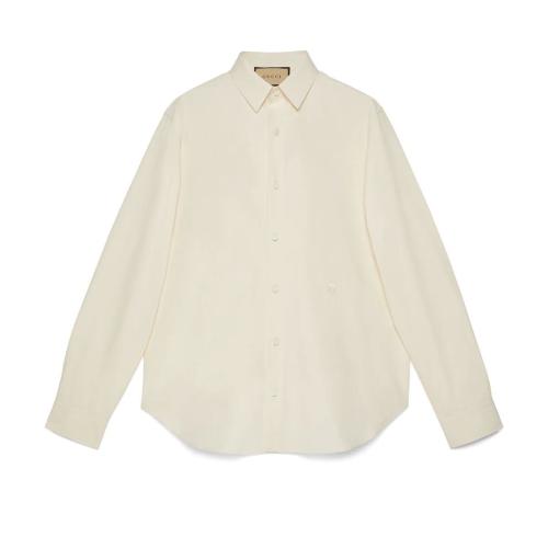  GUCCI古馳 22年秋冬 男士 刺繡棉質(zhì)府綢襯衫 723698 ZAMA2 9213