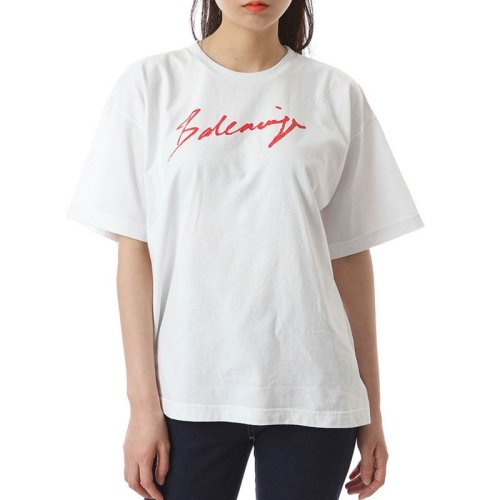  Balenciaga/巴黎世家 女士白色棉質(zhì)短袖T恤 583212 TFV63 9783 PLFSX