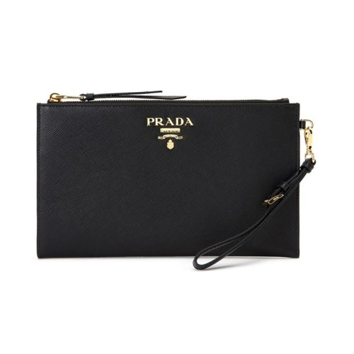 PRADA/普拉達 女士黑色皮革手拿包 1NH023 2EEP F0D9A PLSX