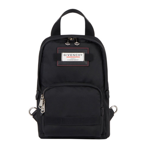 Givenchy/紀梵希 男士黑色錦綸時尚休閑胸包斜挎包