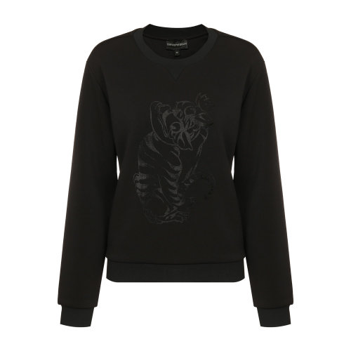 Emporio Armani/安普里奧阿瑪尼 黑色 女士圓領(lǐng)圖案衛(wèi)衣 6G2M6A-2JTUZ-0999