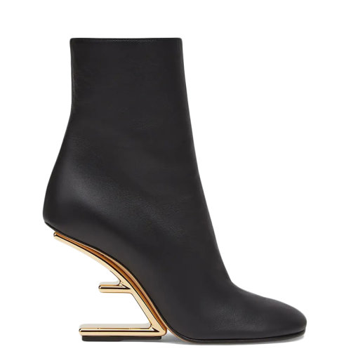 FENDI/芬迪      女士黑色納帕皮革高跟靴8T8230NBAF0QA1