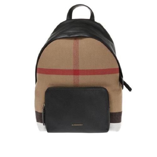  BURBERRY/博柏利 男士黑色織物/配皮雙肩背包 40333971 PLSX