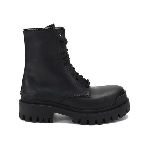 Balenciaga/巴黎世家 男士牛皮革Master大號(hào)圓頭系帶靴子短靴厚底鞋 664500 WA9O1