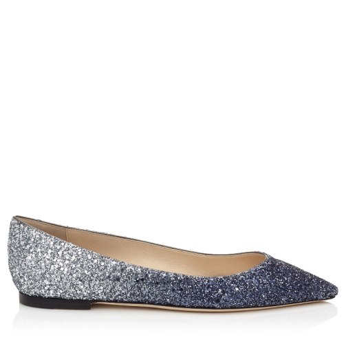 Jimmy Choo/周仰杰  女士經(jīng)典款漸變亮片尖頭平底鞋平跟鞋 ROMYFLATCGD