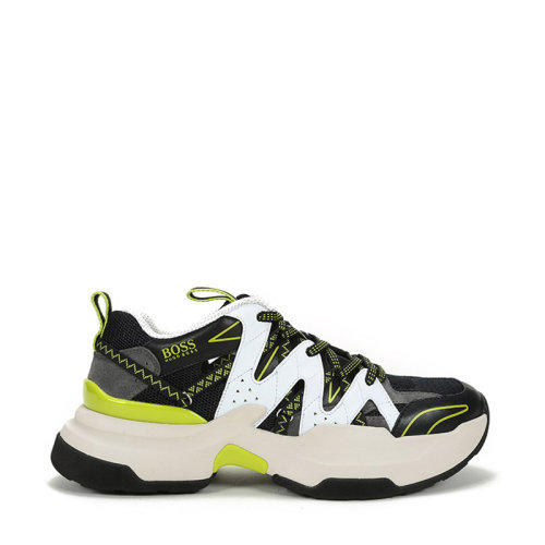 HUGO BOSS/雨果博斯 男士織物配皮網(wǎng)眼系帶休閑運(yùn)動(dòng)鞋 50432995