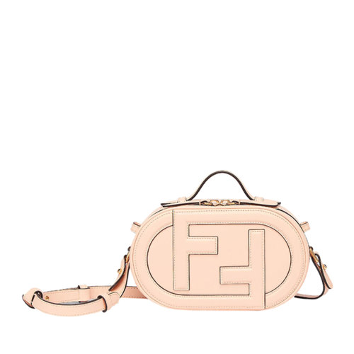 FENDI/芬迪 22春夏新款 女士迷你淺粉色小牛皮雙F可調(diào)節(jié)相機(jī)包單肩包8BS058A5DYF14N1