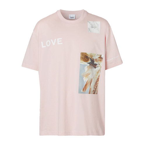 BURBERRY/博柏利  蒙太奇印花棉質(zhì)男士短袖T恤  超大碼