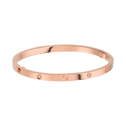 CARTIER/卡地亞 經(jīng)典LOVE系列 18K金玫瑰金6鉆LOVE手鐲 B6047617