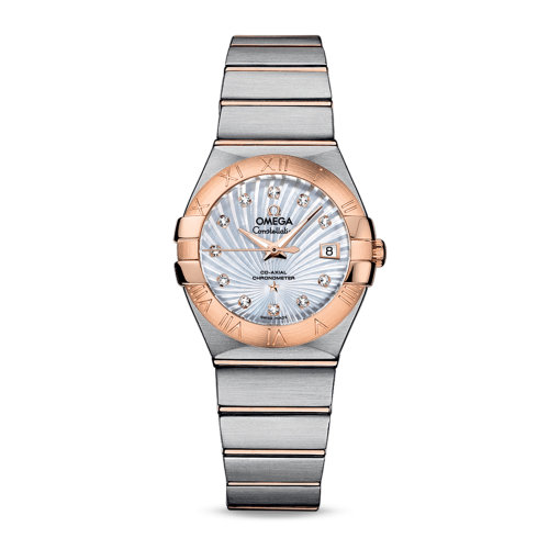OMEGA/歐米茄 星座系列 精鋼 18K金 鉆石刻度 自動(dòng)機(jī)械 女士腕表 123.20.27.20.55.001