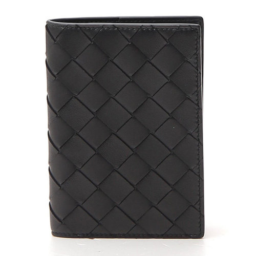 Bottega Veneta/葆蝶家 BV  葆蝶家 男士黑色編織格紋短款錢夾零錢包卡包男包 608061-VCPP2-8803