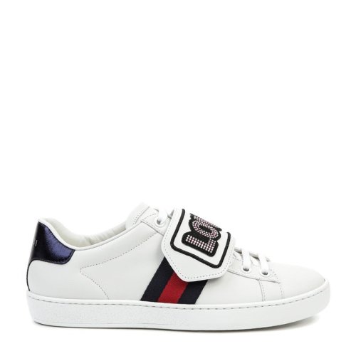 GUCCI/古馳 女士Ace系列 可拆卸LOVED貼飾 皮革 休閑運(yùn)動(dòng)鞋 小白鞋 505329 0FI10 9060