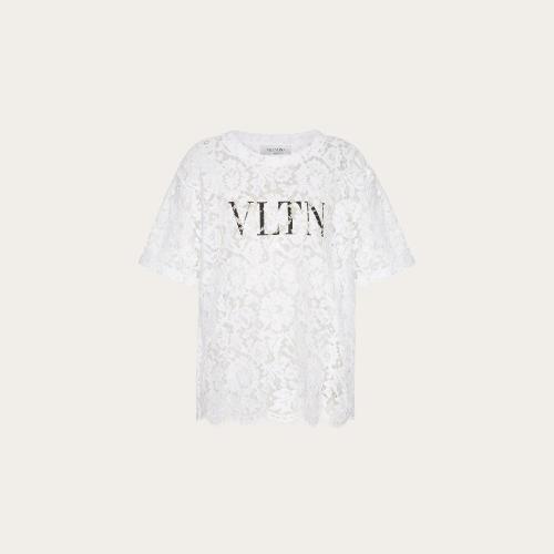  VALENTINO華倫天奴 22年秋冬 女士 短袖T恤 T-SHIRT EN DENTELLE VLTN VB3MG10K649A01