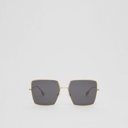  BURBERRY 22年秋冬 女士 標(biāo)志性條紋裝飾方框太陽眼鏡 40822811