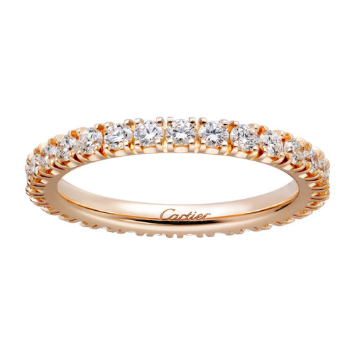 CARTIER/卡地亞 ALLIANCE ETINCELLE系列 18K金玫瑰金鑲嵌29顆明亮切工鉆石 結婚求婚訂婚戒指B4210600