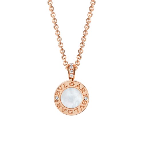 BVLGARI/寶格麗BVLGARI系列 經(jīng)典款圓形鉆石18K金玫瑰金鑲白貝母與黑瑪瑙雙面 項(xiàng)鏈 347761