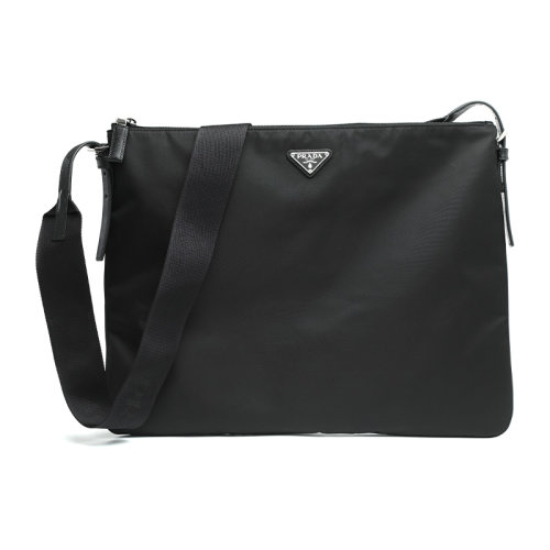 PRADA/普拉達(dá)三角徽標(biāo)織物男士單肩包斜挎包2VH121064