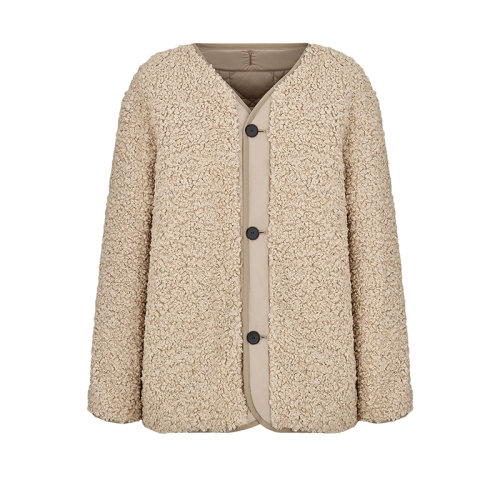 DIOR/迪奧 22年早春新款 女士米色滌綸塔夫綢科技面料超大藤格紋圖案絎縫雙面短款大衣夾克217C37A2827_X1233