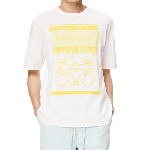 LOEWE/羅意威 22年秋冬新款 男士白色/黃色純棉復(fù)印效果Anagram Logo印花T恤H526Y22X27-2108