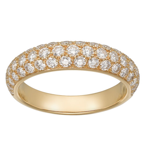 CARTIER/卡地亞 ETINCELLE系列 18K金黃金鑲嵌55顆明亮式切割鉆石 結(jié)婚求婚訂婚戒指B4220500