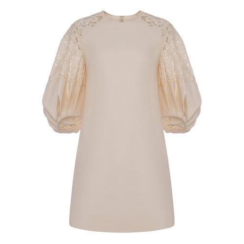 Valentino/華倫天奴 奶白色 女士蕾絲拼接連衣裙 TB0VARZ0360A03 2020年春夏