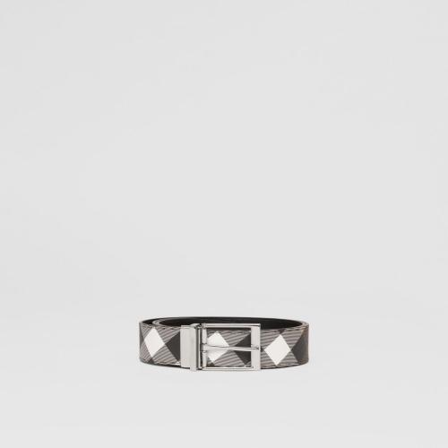  BURBERRY 22年秋冬 男士 雙面兩用格紋拼皮革腰帶 80527931