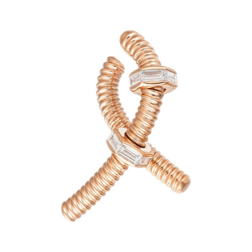 CARTIER/卡地亞  éCROU DE CARTIER系列 18k金玫瑰金鉆石螺母右耳環(huán)B8301434