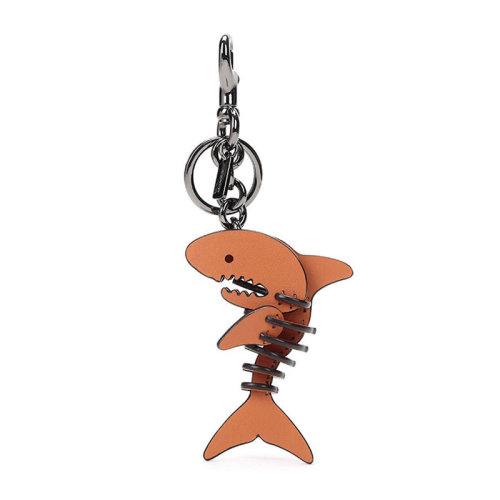 COACH/蔻馳  時尚鯊魚鉻鞣皮革鑰匙扣掛飾 23533_BKMNR