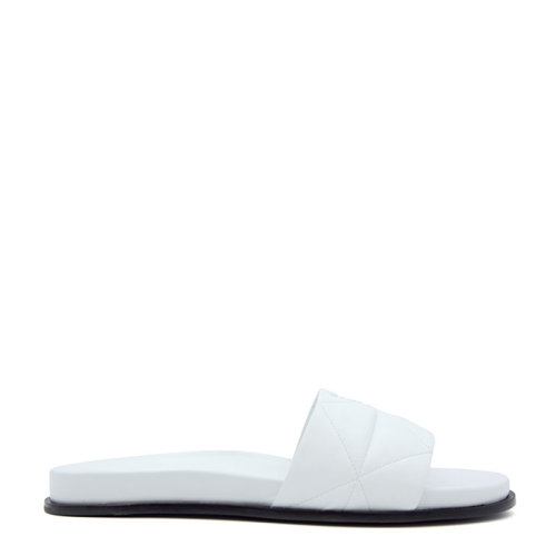 PRADA/普拉達(dá) 22年春夏 女鞋 女士白色皮革時(shí)尚一字涼拖 1XX575_038_F0009