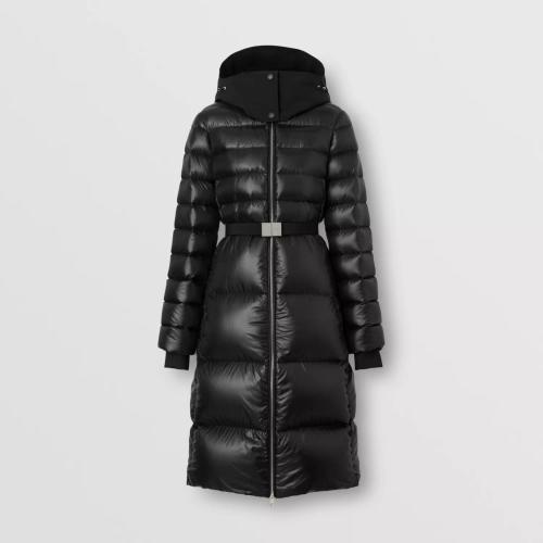  BURBERRY 22年秋冬 女士 中長款對比感連帽尼龍羽絨大衣 80578431