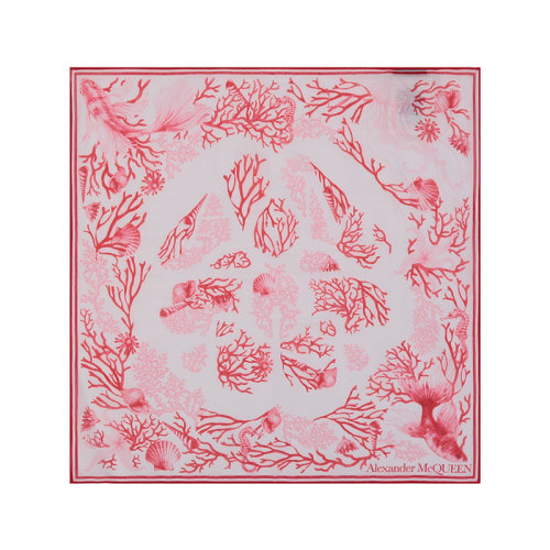 Alexander McQueen/亞歷山大麥昆【22春夏新款】女士棉質(zhì)圍巾絲巾方巾印花圖案 687460 3624Q