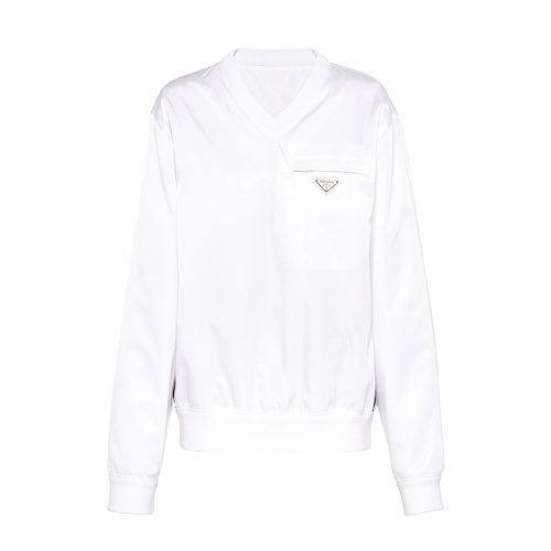 PRADA/普拉達(dá) 22年早春新款 ADIDAS聯(lián)名系列 男女同款白色再生尼龍衛(wèi)衣UJL206_1WQ8_F0AA1_S_212