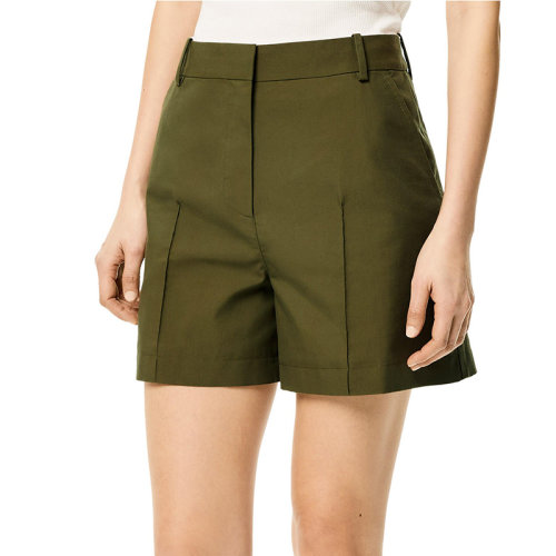 LOEWE/羅意威 22年秋冬新款 女士干綠色棉質(zhì)混紡工裝短褲S359Y04X79-4210